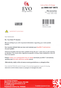 A copy of a letter EVO Energy Solutions
