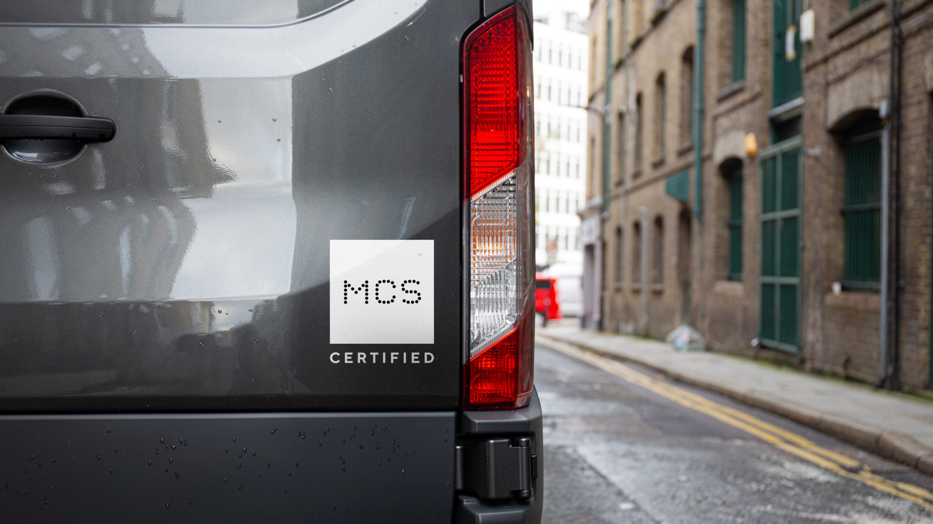 MCS Certification mark on installer's van