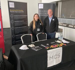 MCS CEO, Ian Rippin and Helpdesk Analyst, Jade Corser, on stand at the ECA Roadshow in Manchester.