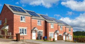Houses with solar PV.